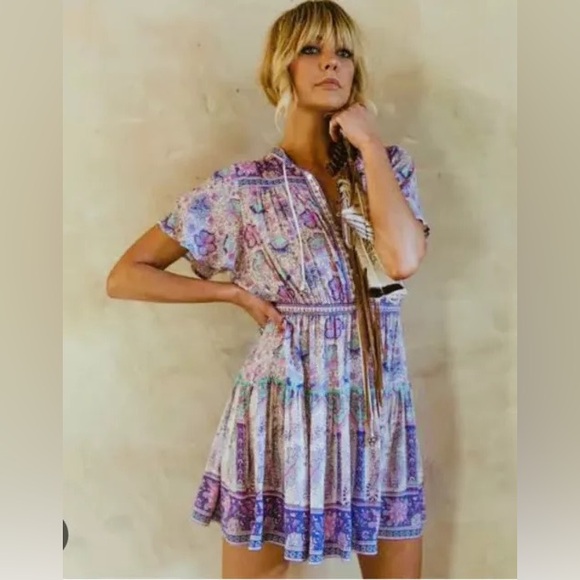 Spell & the Gypsy Collective Poinciana Playdress, Lilac, Size L - Picture 5 of 13
